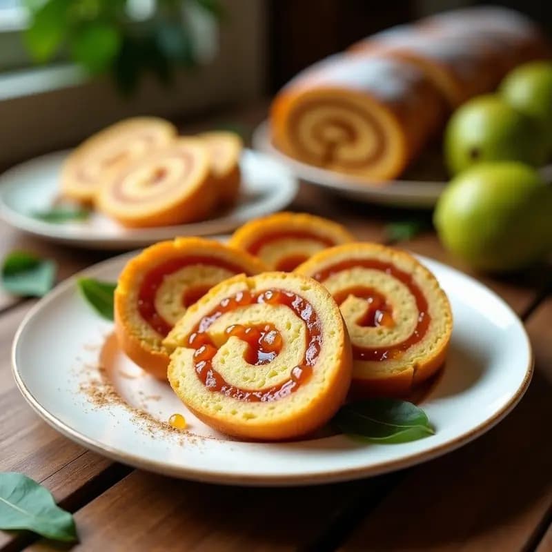 Bolo de Rolo Brasileño con Guayaba: Postre Tradicional en Rollito para Fiesta