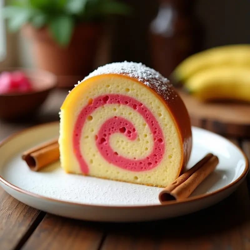 Bolo de Rolo Brasilero: Postre Enrollado de Guayaba y Bizcocho Esponjoso