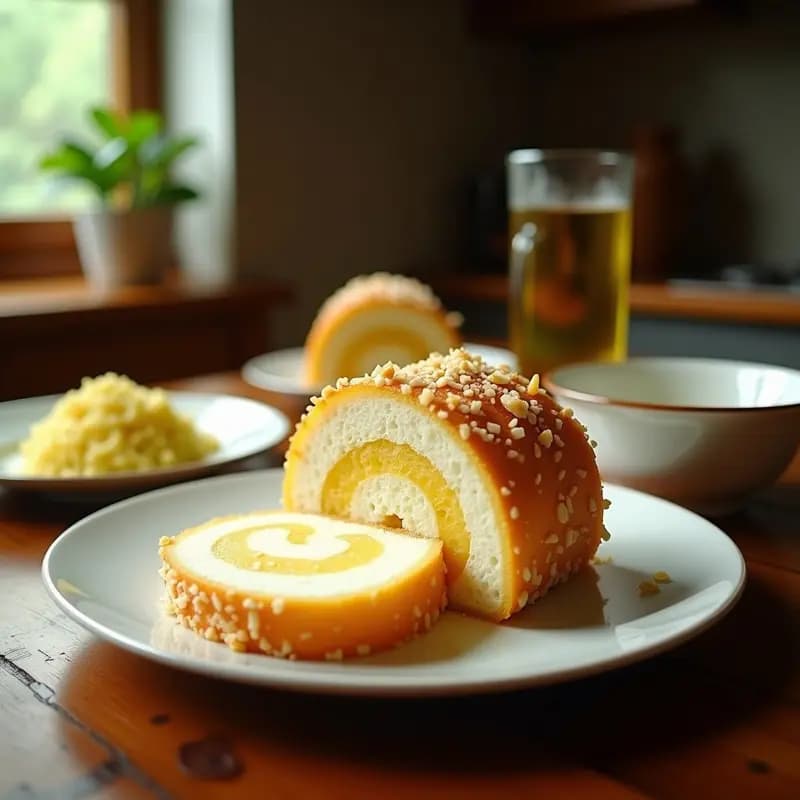 Bolo de Rolo Brasileiro con Goibada y Coco: Postre Tradicional Sin Harina de Trigo