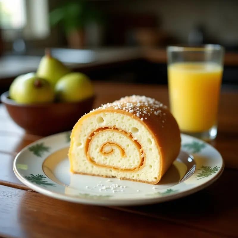 Bolo de Rolo Sin Azúcar con Guayaba y Coco: Postre Brasilero Fit