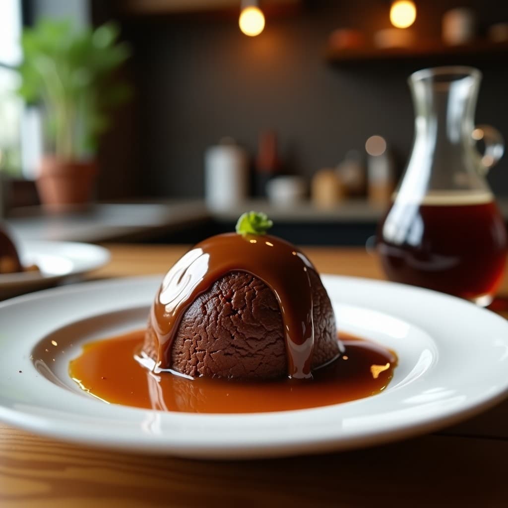 Bomba de Chocolate y Café con Salsa de Caramelo Salado: Postre Argentino Keto