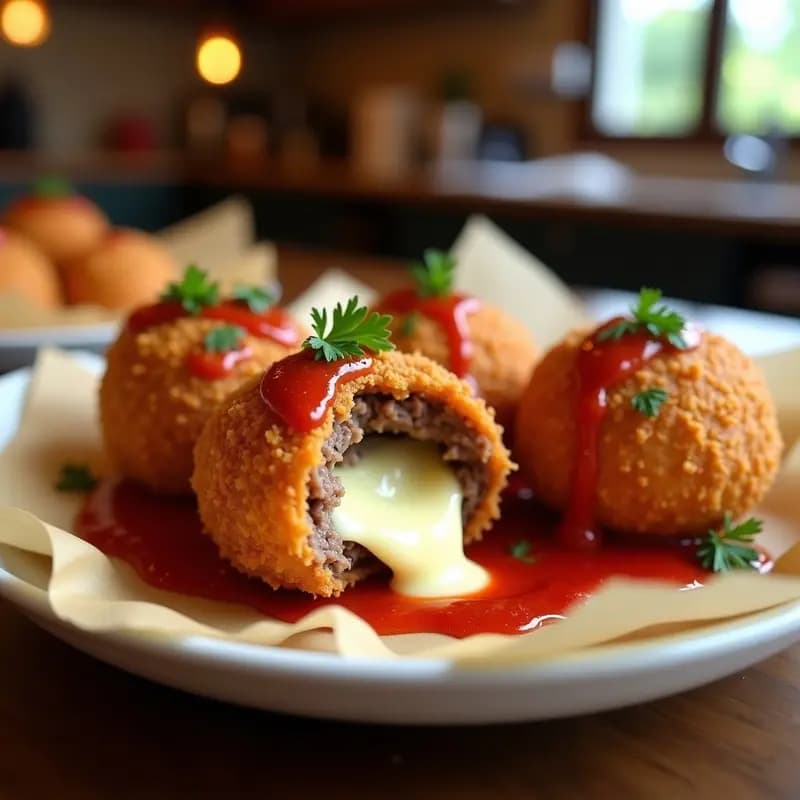 Bombas de Carne con Queso Mozzarella y Salsa Marvin: Receta Italiana de Comida Reconfortante