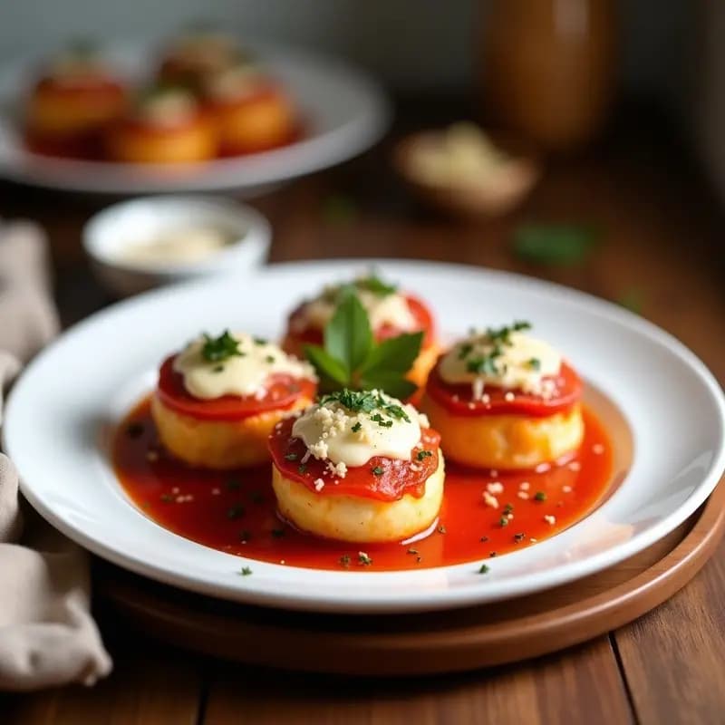 Bombas de Queso Mozzarella y Pepperoni en Salsa Marinara con Extra Queso Gratinado: El Aperitivo que Volverás a Pedir