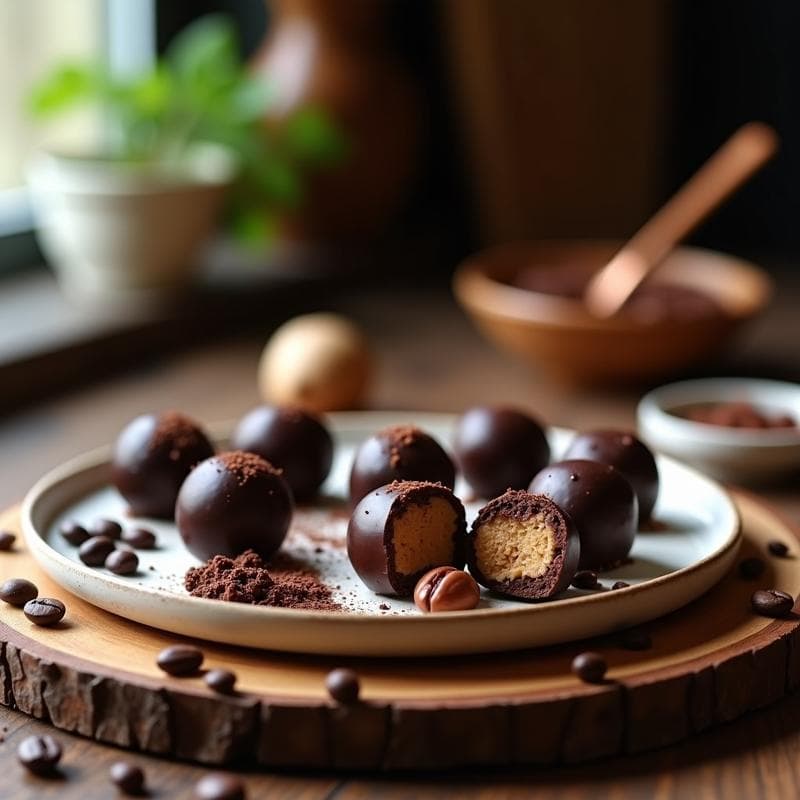 Bombones de Café y Avellanas: Postre Keto Sin Azúcar con Cobertura de Cacao