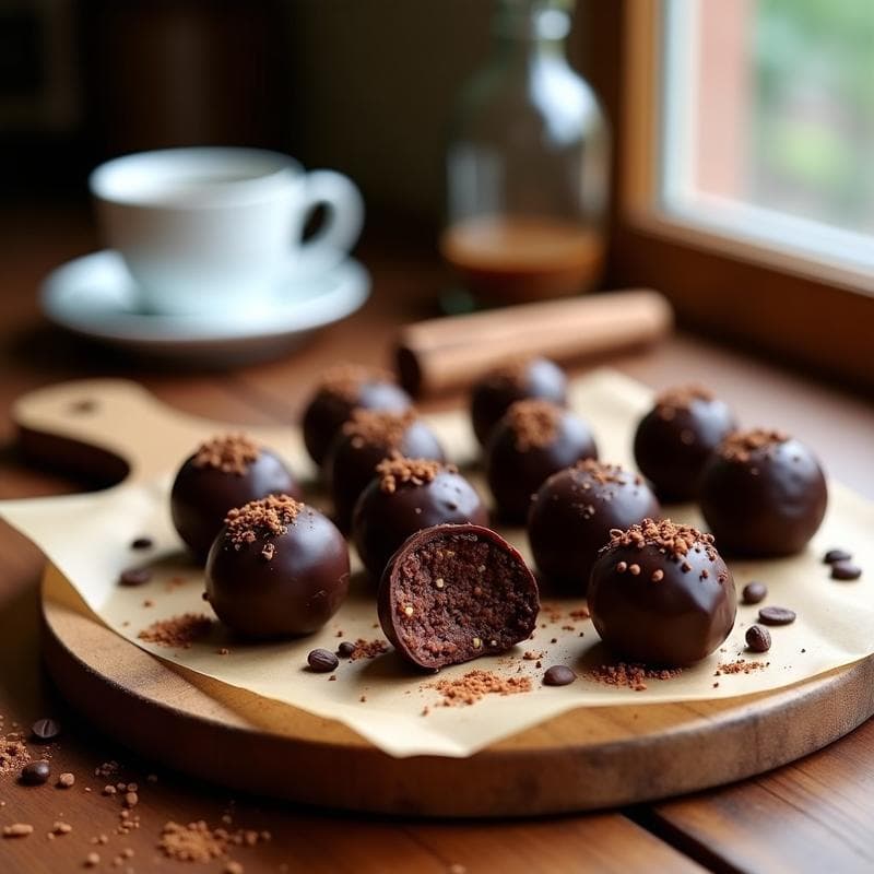 Bombones de Café y Hongos Reishi: Postre Funcional Vegano con Energía Sostenida