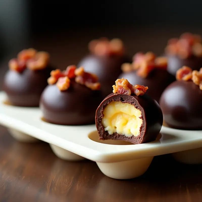 Bombones de Chocolate Rellenos de Bacon y Queso: Dulce y Salado en Perfecta Armonía