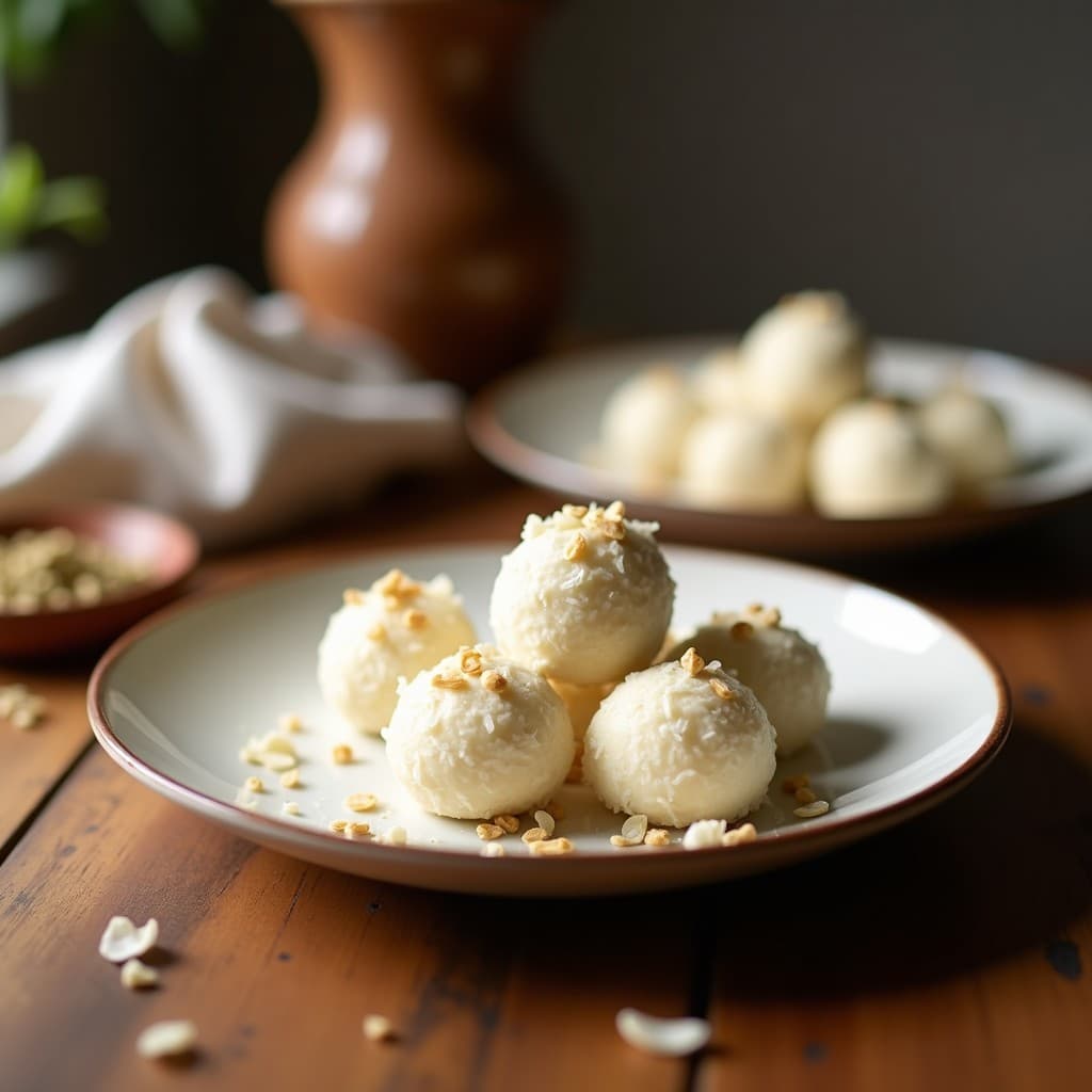 Bombones de Coco Rallado y Esencia de Vainilla con Centro de Cáñamo: Postre Raw Vegano