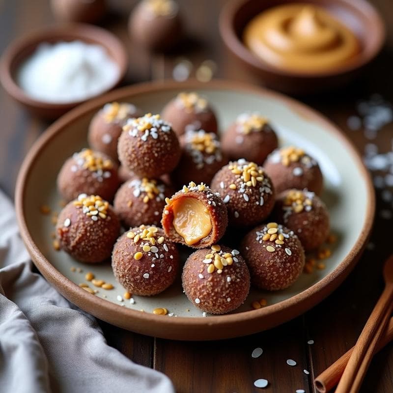 Bombones de Dátiles Rellenos de Crema de Cacahuete y Canela: Snack Energético Vegano