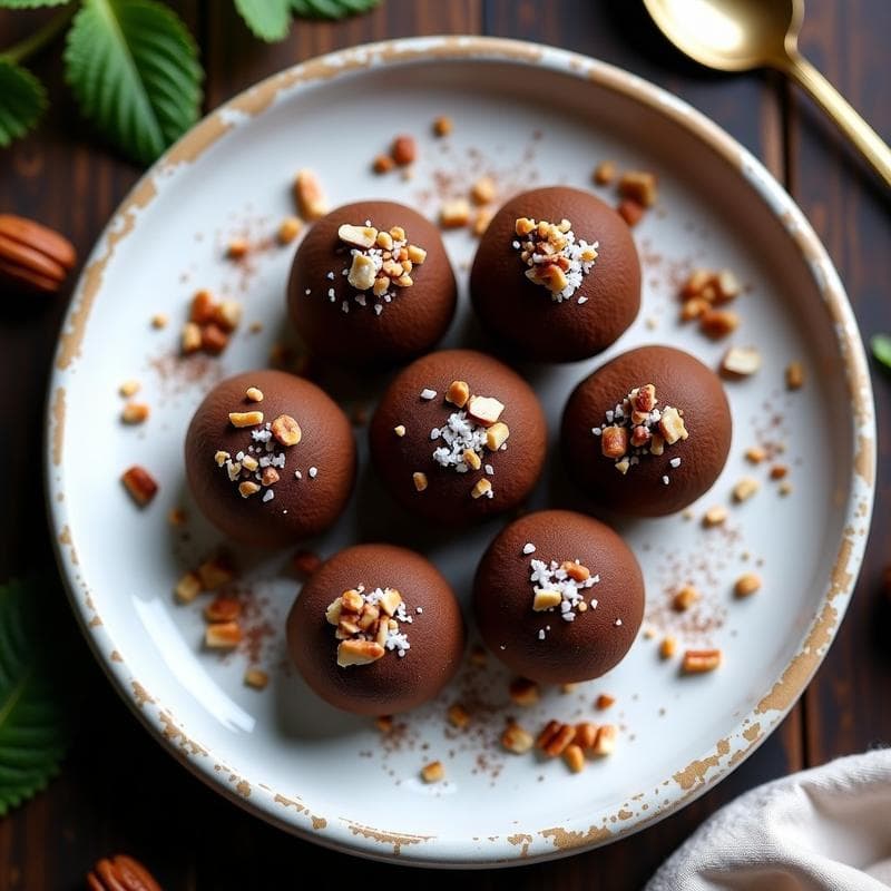 Bombones de Dátiles y Nueces con Cacao en Polvo: Postre Vegano Sin Cocción