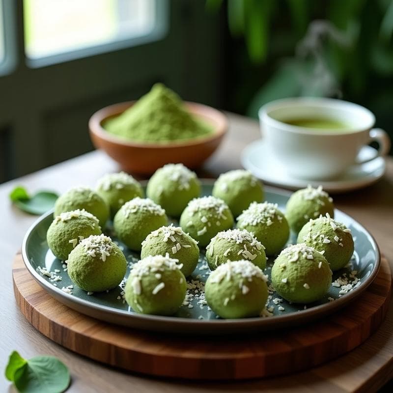 Bombones de Cacahuete y Matcha: Receta Energética Sin Horno con Alto Contenido en Proteína