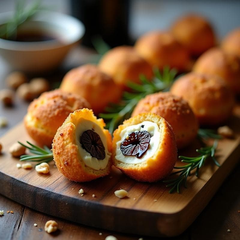 Bombones de Queso Azul y Higo Negro: Aperitivo Gourmet en Airfryer Sin Harina