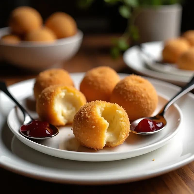 Bombones de Queso Brie Empanizados con Mermelada de Arándanos: Aperitivo Sofisticado y Adictivo