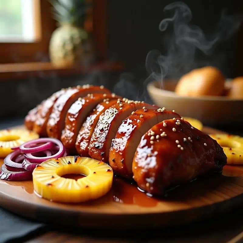Bondiola de Cerdo glaseada con Salsa Teriyaki y Piña: Receta Japonesa en Horno