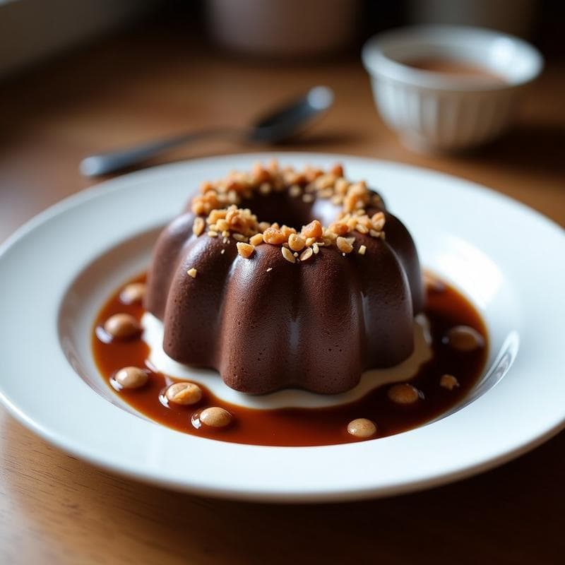 Bongó de Chocolate y Avellanas con Relleno de Ganache de Café: Postre Sin Horno y Sin Azúcar