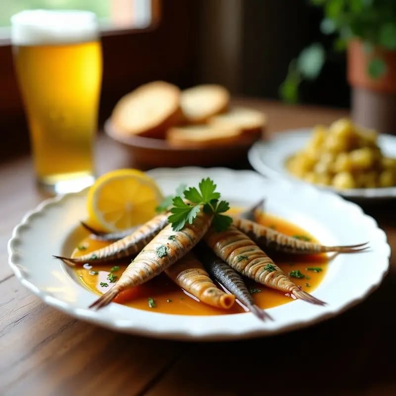 Boquerones en Adobo con Ajo y Perejil: Tapa Andaluza para Acompañar Cerveza