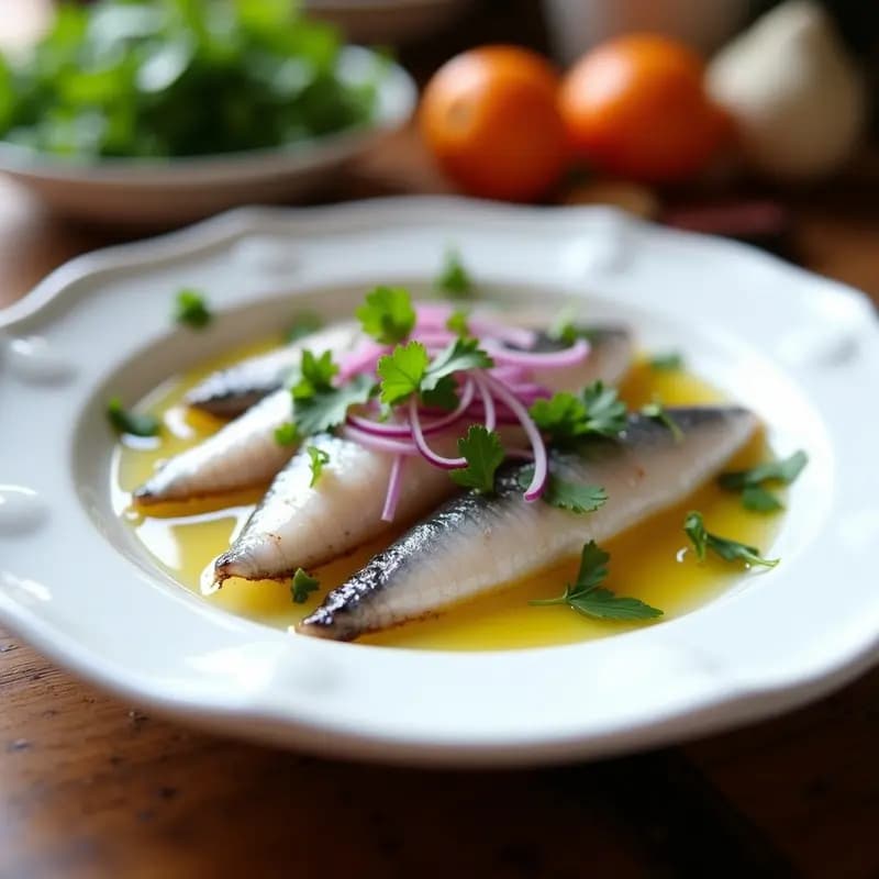 Boquerones en Vinagre con cebolla morada y perejil: Tapa Andaluz en 12 Horas