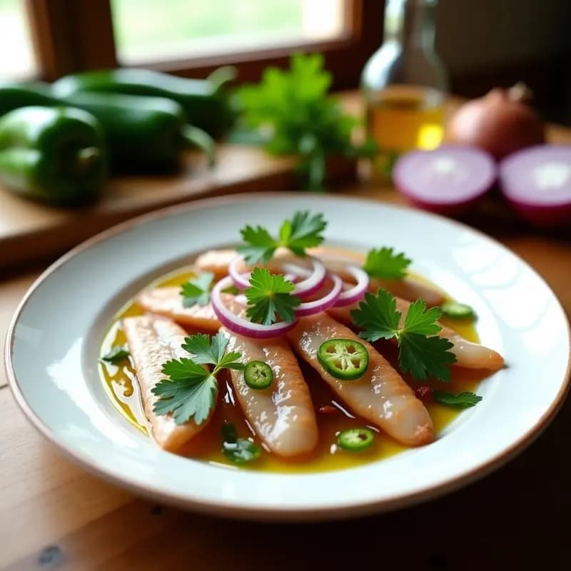 Boquerones en Vinagre con Cebolla y Pimiento Verde: Receta Andorra Fresca y Sin Cocción