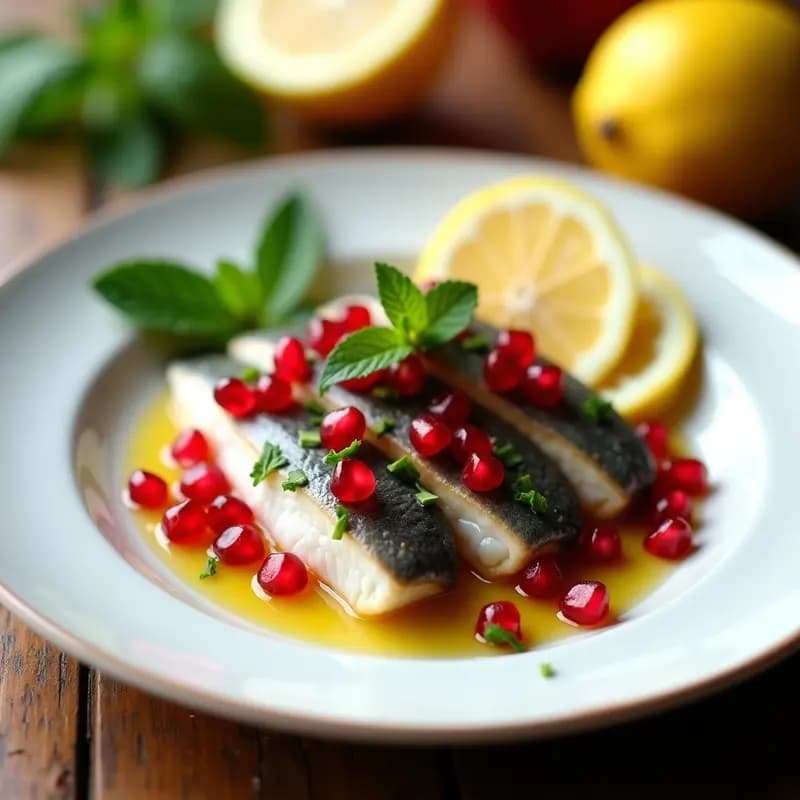 Boquerones en Vinagre con Granos de Granada y Menta: Tapa Andalusa Fresca y Colorida