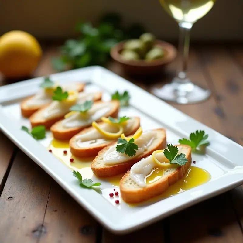 Aperitivo Español de Boquerones en Vinagre con Pan de Cristal: Receta Fresca y Sin Cocción