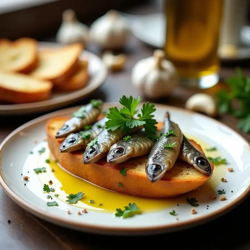 Boquerones en Vinagre con Pan Tostado y Ajo: Tapa Andalusa en 15 Minutos