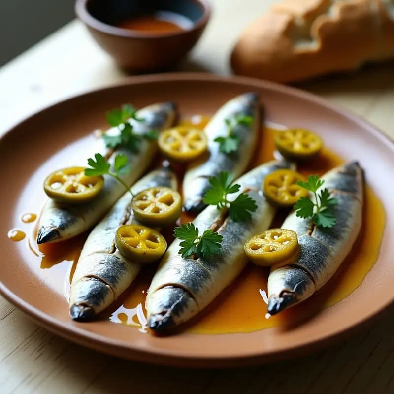 Boquerones en Vinagre con Pimientos del Padrón: Entrante Gallego Sin Cocción