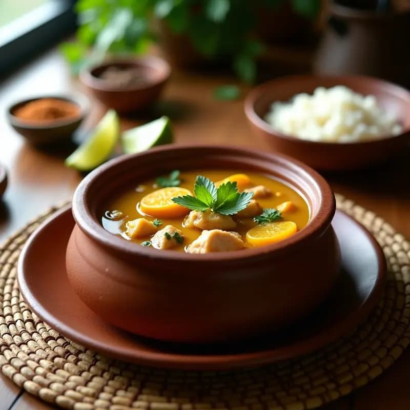 Borbón de Pollo y Ñame: Sopa Dominicana con Yautía y Plátano Maduro