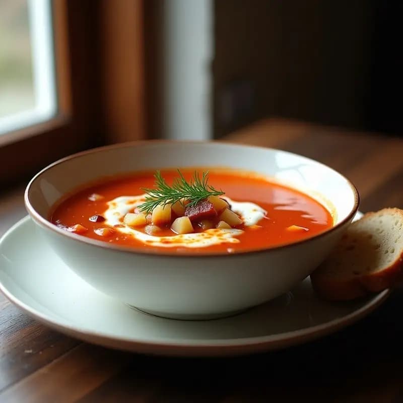 Borcht Rusos con Remolacha y Carne: Sopa Colorida para Invierno