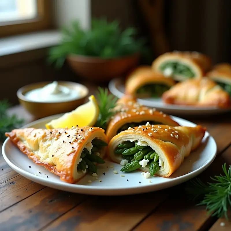 Börek de Espárragos y Queso de Cabra: Receta Turca de Hojaldre Crujiente en Airfryer