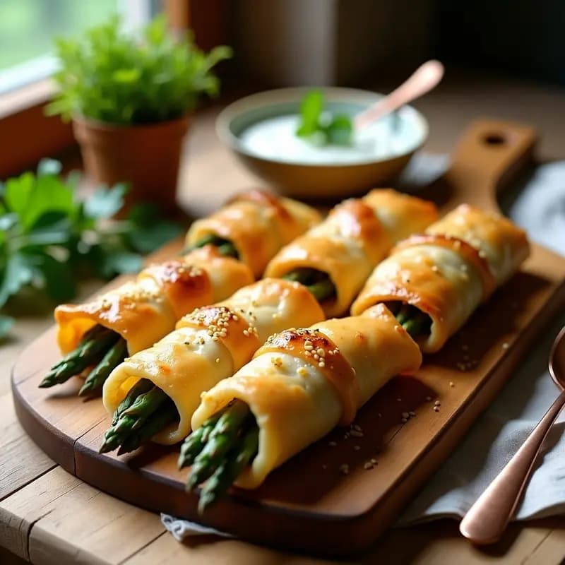 Börek de Espárragos y Tofu: Aperitivo Turco con Masa Filo Sin Gluten