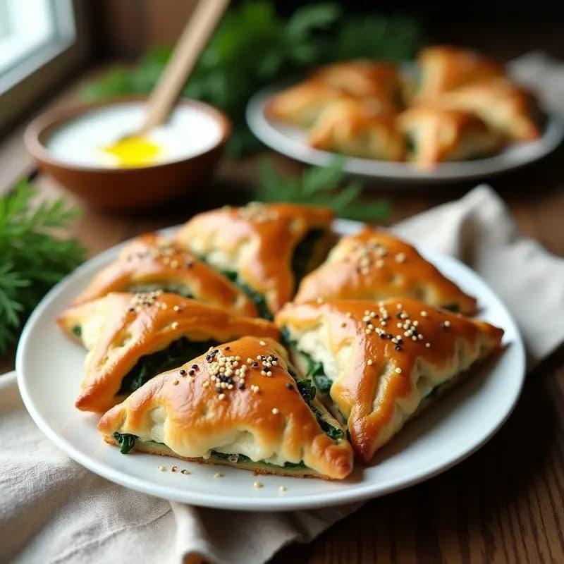 Börek de Espinaca y Queso Feta: Receta Turca en Hojaldre Crujiente para Tupper