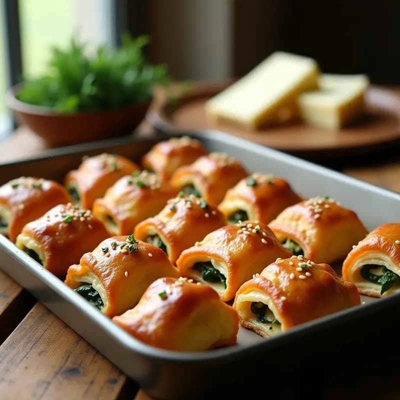 Börek de Espinacas y Feta con Masa Filo: Aperitivo Turco Crujiente en 25 Minutos