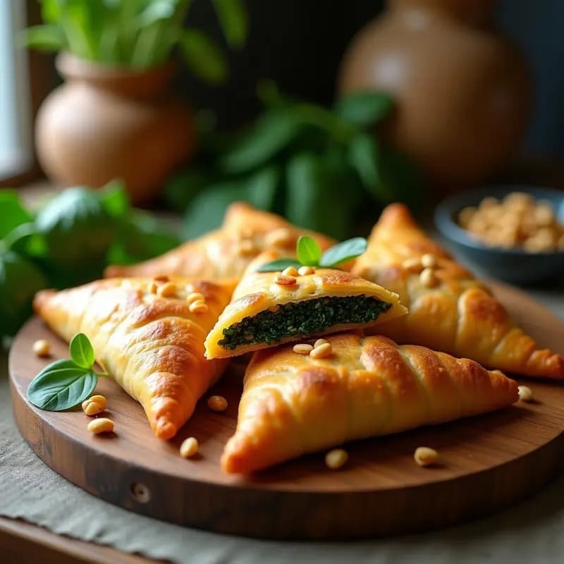 Borek de Espinacas y Piñones: Empanada Turca Vegana con Masa Filo Sin Gluten