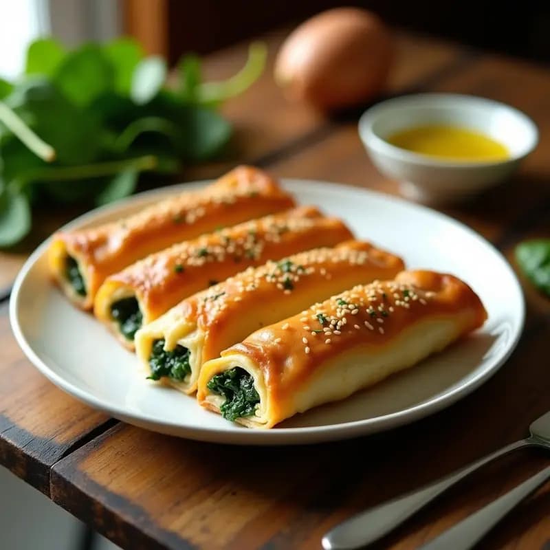 Börek Turco de Espinacas y Queso de Almendras: Hojaldre Crujiente Sin Gluten