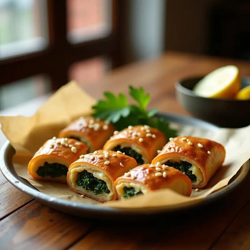 Börek de Espinacas y Queso de Anacardos: Empanadas Turcas Veganas al Horno