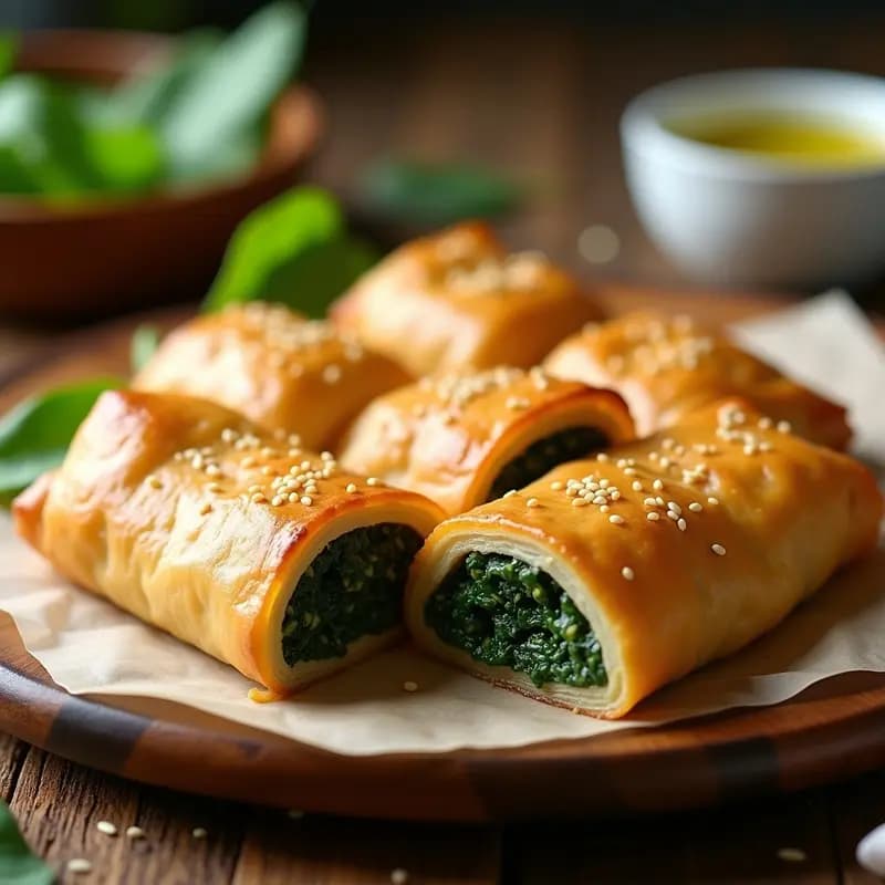 Borek de Espinacas y Queso de Anacardos en Masa Filho: Receta Griega Vegana y Crujiente