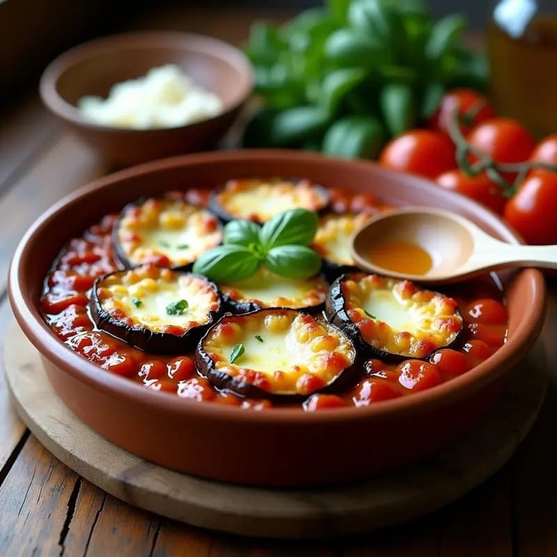 Boremek de Berenjena y Tomate: Entrante Albanés al Horno con Queso de Cabra