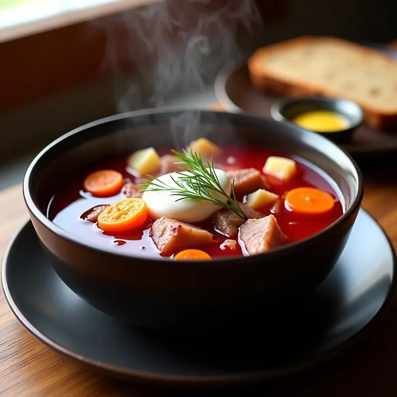Boresch Ukrainiano con Remolacha y Carnes Ahumadas: Receta Tradicional en Olla Lenta