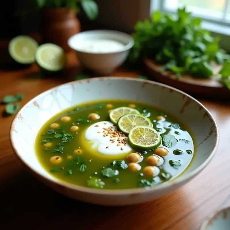 Boresh Iraní de Espinacas y Limón Seco: Sopa Persa Alta en Hierro en 30 Minutos