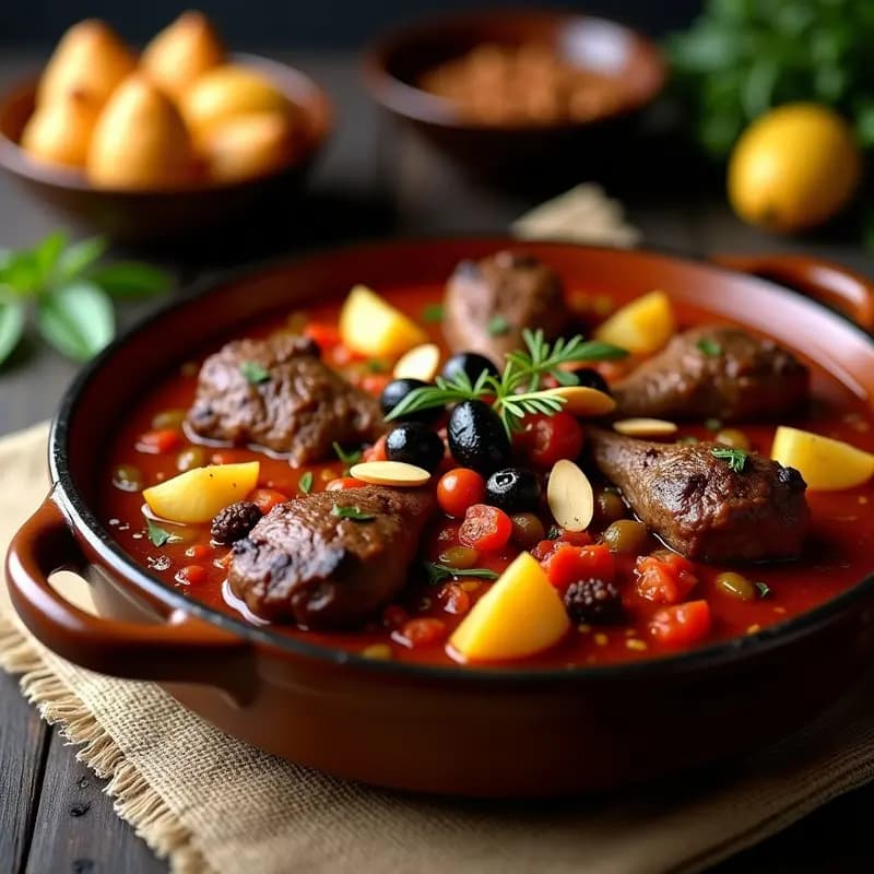 Borrego al Chilindrón Aragonés con Patatas Panaderas: Receta Española Tradicional en Olla Lenta