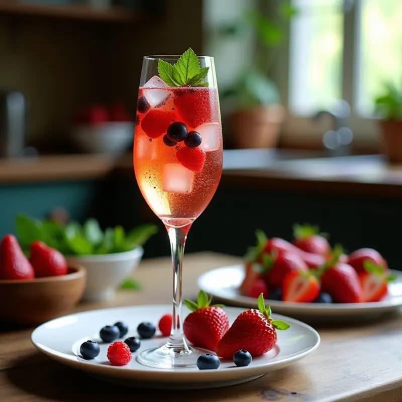 Borrell de Cava con Frutas del Bosque: Bebida Catalana Refrescante y Festiva