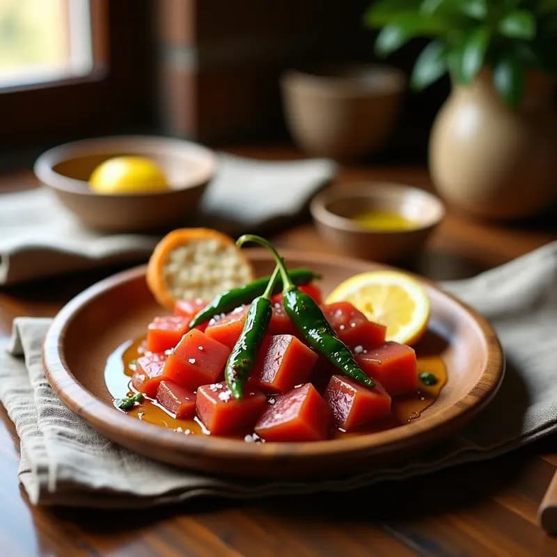 Borrellhico de Atún y Pimiento del Padrón: Tapa Vasca con Toque Moderno