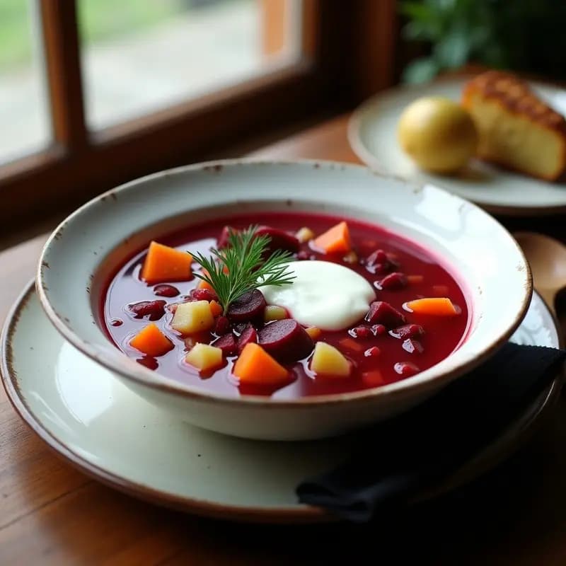 Borsch Ucraniano con Remolacha y Apio: Sopa Tradicional en Olla Exprés
