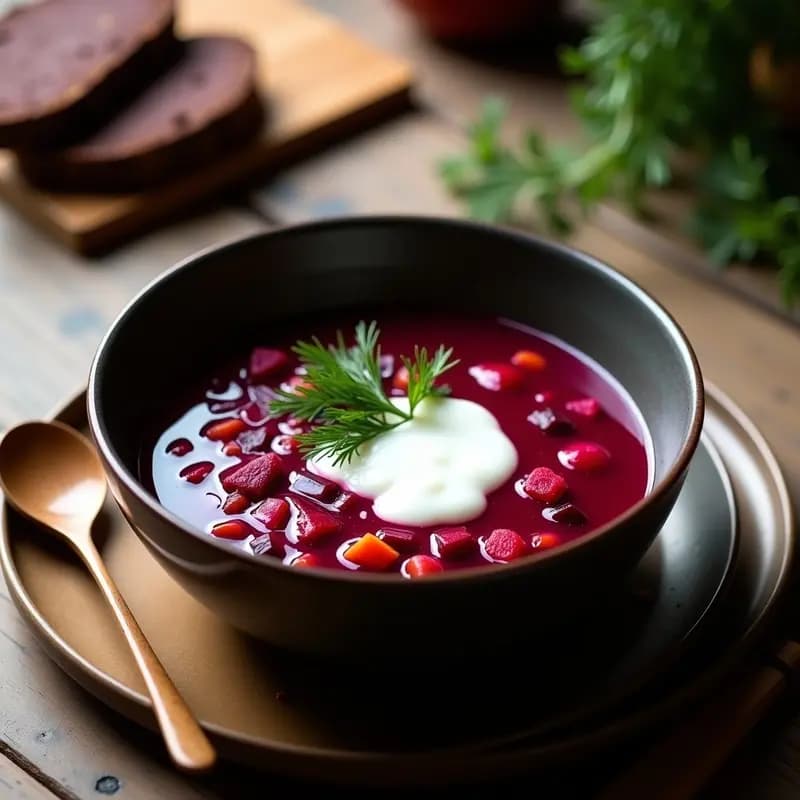 Borsch Ucraniano con Remolacha y Sour Cream Vegano: Receta Tradicional Sin Lactosa