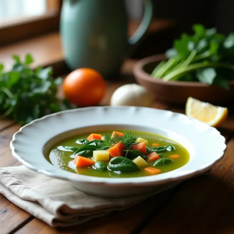 Borsch Verde con Espinacas y Sorrel: Receta Ucraniana Vegana y Detox