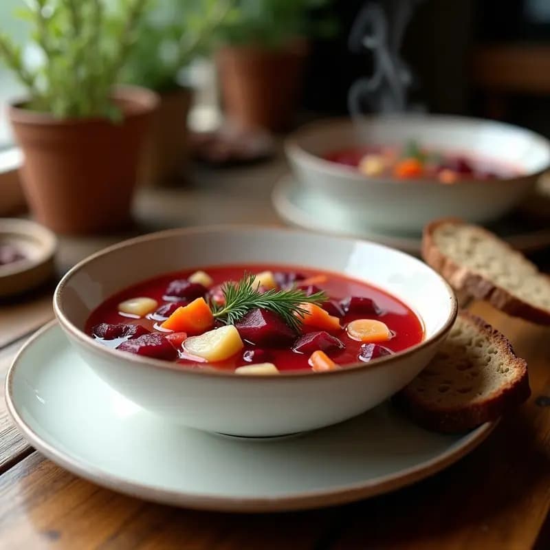 Borscht de Col Fermentada y Carne: Sopa Polaca Tradicional en Olla Express