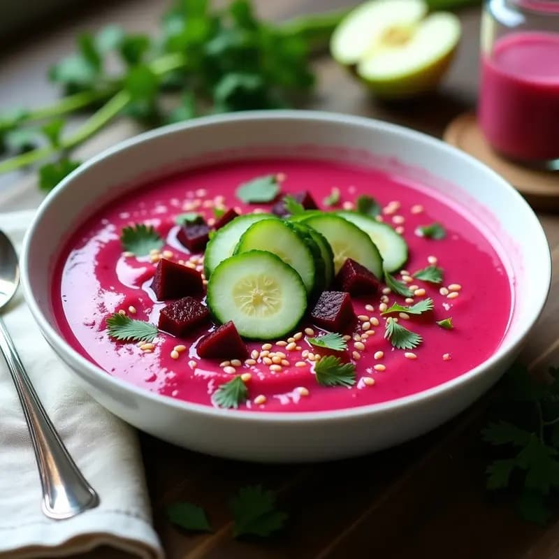 Borscht Frío con Remolacha y Kéfir: Sopa Ucraniana Probiótica y Detox