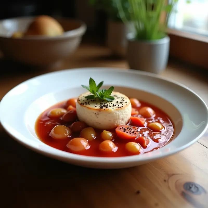 Borscht Polaco con Hongos y Crema de Eneldo: Sopa Vegana y Reconfortante