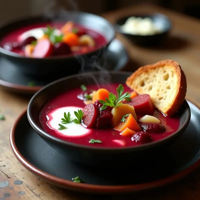 Borscht Polaco con Salchicha Kielbasa: Receta de Remolacha y Repollo en Olla Lenta
