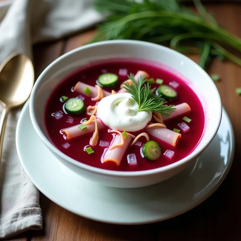 Borscht Ucraniano con Remolacha y Carnes Ensaladas: Receta Fría para el Verano en Thermomix