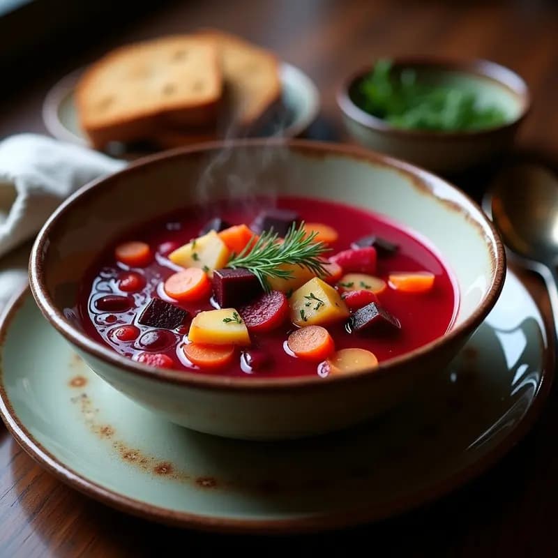 Borscht Ucraniano con Remolacha y Chucrut: Sopa Ácida Vegana para Invierno